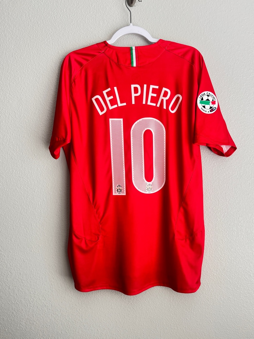 Vintage Juventus 2005/2006 Del Piero Liga Calcio away red soccer jersey